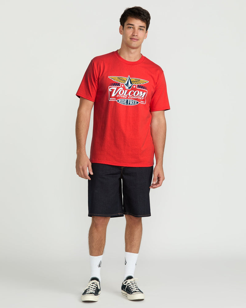 Volcom Men's Revel Short Sleeve Tee Chili Red