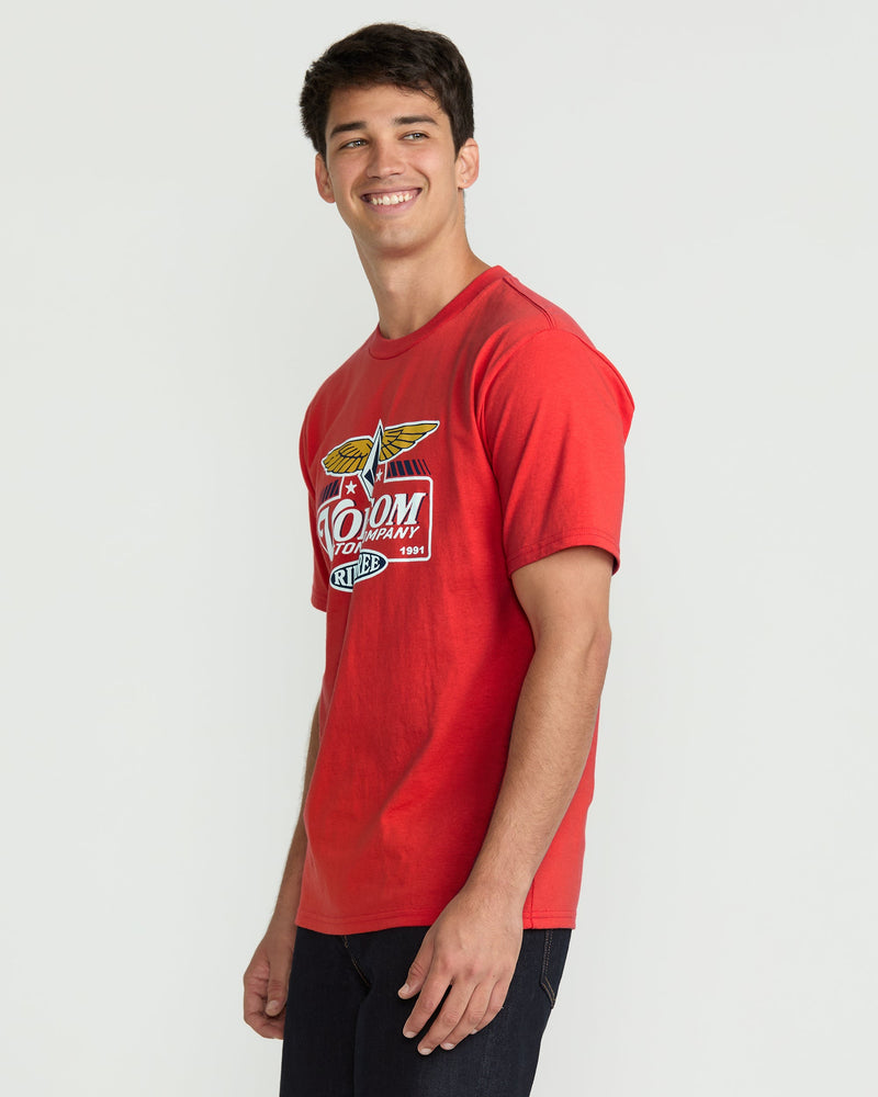 Volcom Men's Revel Short Sleeve Tee Chili Red