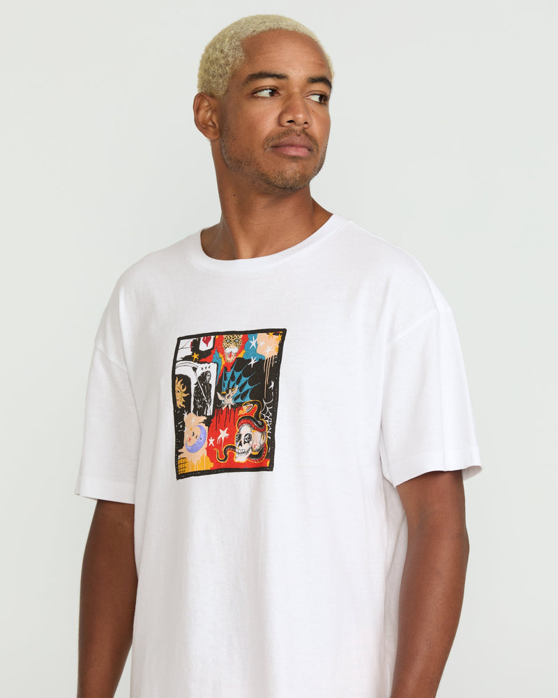 Volcom Men's Featured Artist Seth Conboy Web Short Sleeve Tee White