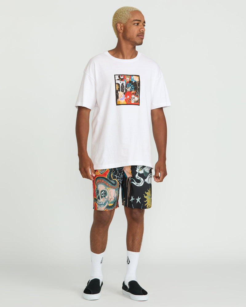Volcom Men's Featured Artist Seth Conboy Web Short Sleeve Tee White