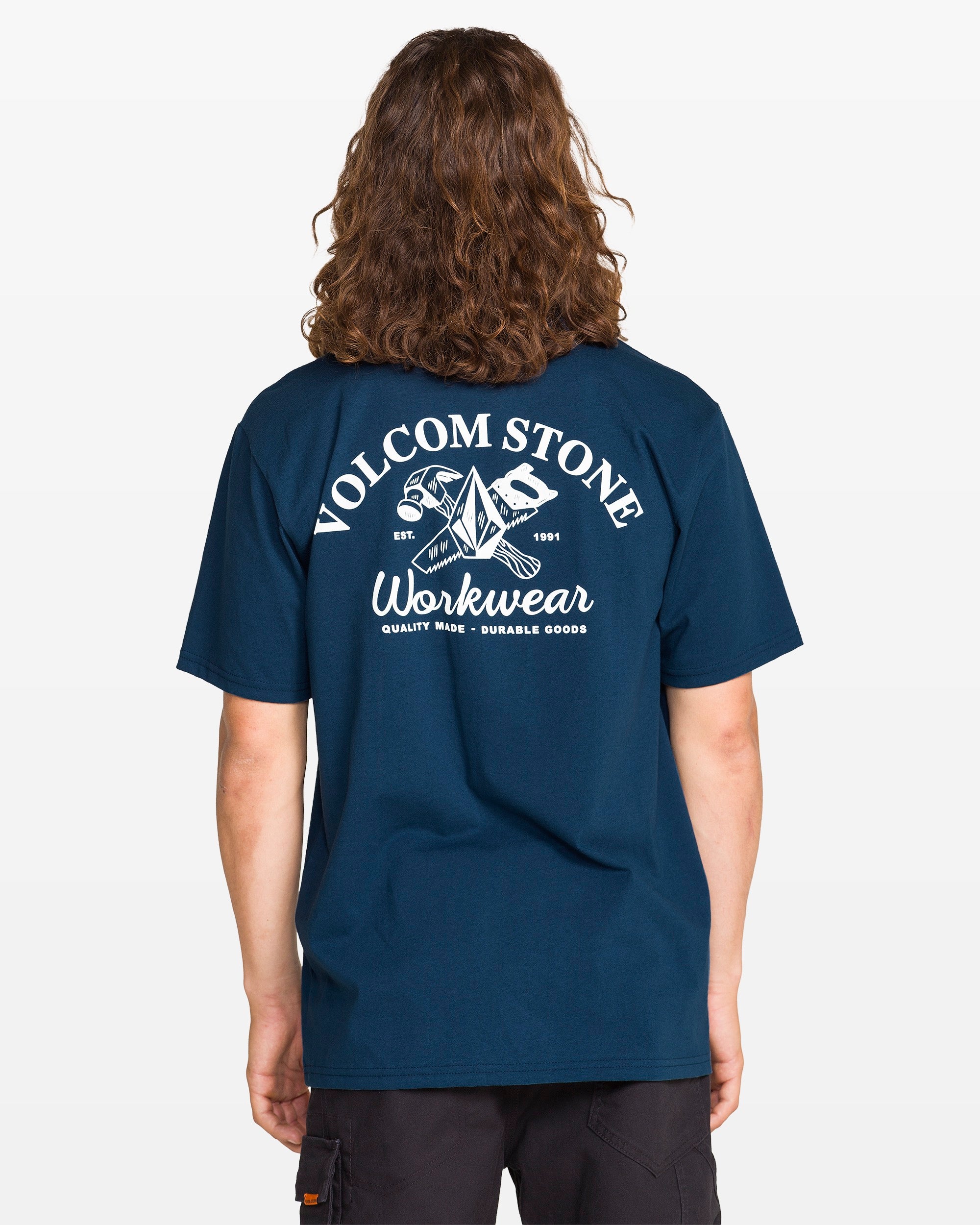 VOLCOM dustbox ブルー Men's Crosscut Workwear Short Sleeve Tee - Volcom
