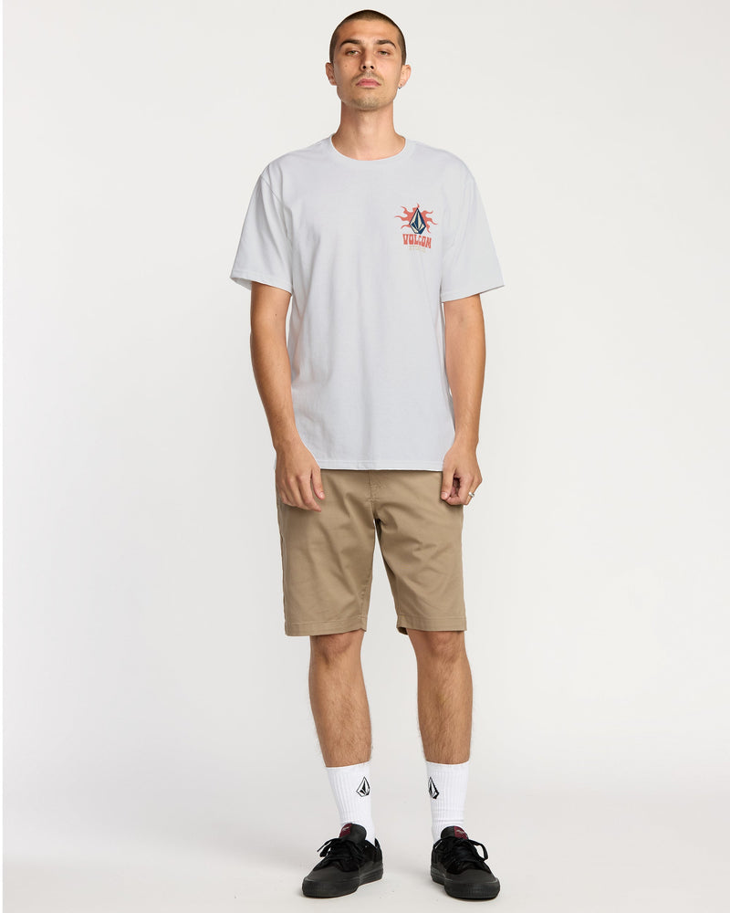 Men's Peak A Boo Short Sleeve Tee-White-Volcom