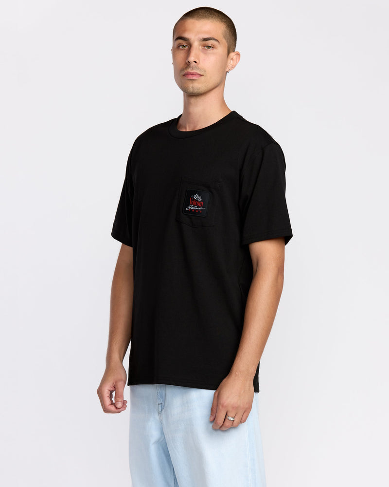 Men's Speed Snake Pocket Short Sleeve Tee-Black-Volcom