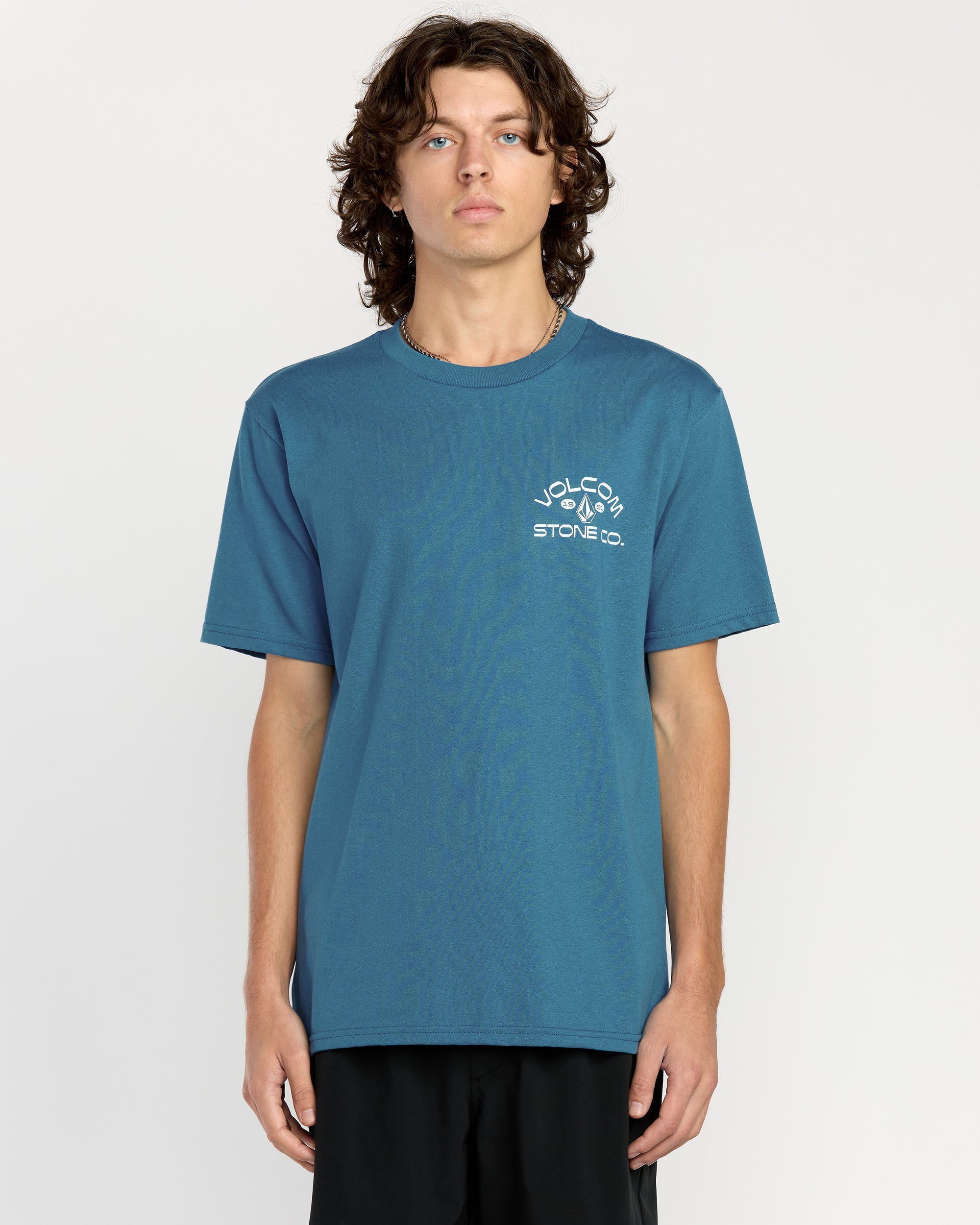 Volcom 青 Tシャツ コットン　ビンテージ　L VINTAGE Volcom Men Shirt L Blue Skate Y2K Logo Surf Grunge Tee