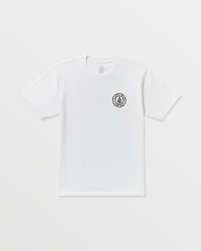 Men's Logo Stamp Short Sleeve Tee-White-Volcom