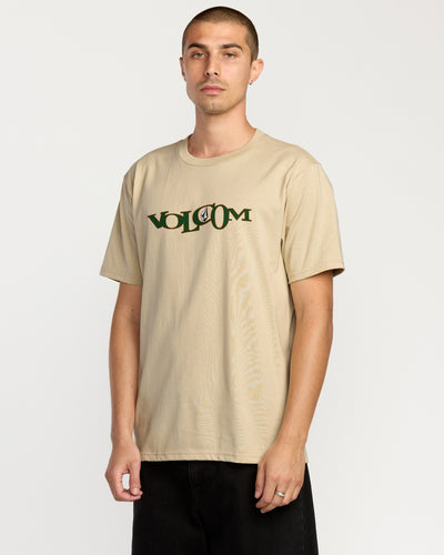 Volcom Men's Skidder Short Sleeve Tee Light Beige