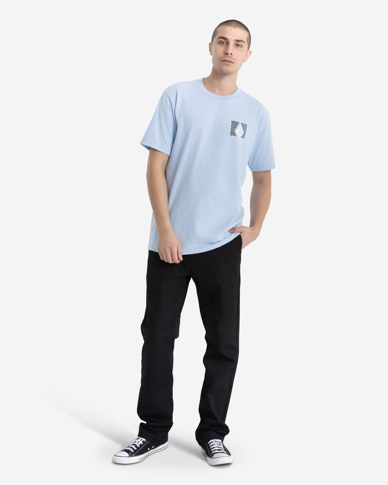 Volcom Men's Wavy Train Short Sleeve Tee Pastel Blue