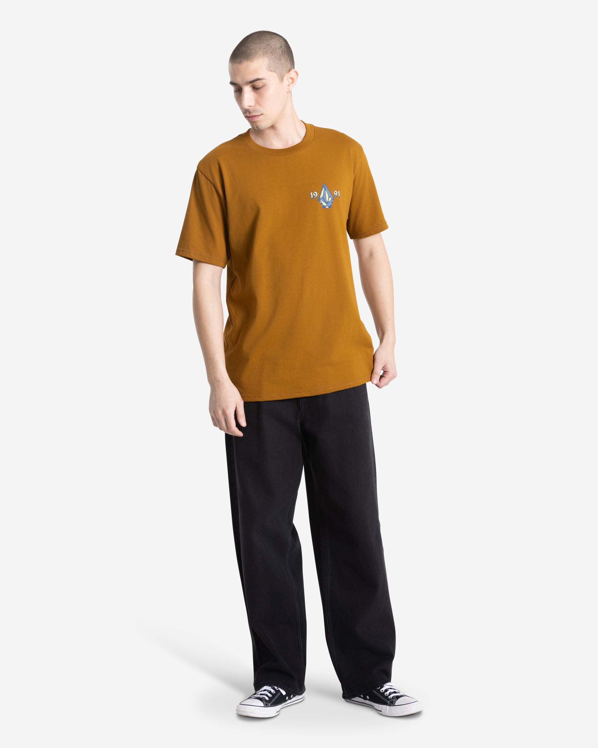 Volcom Men's Countertop Short Sleeve Tee Major Brown