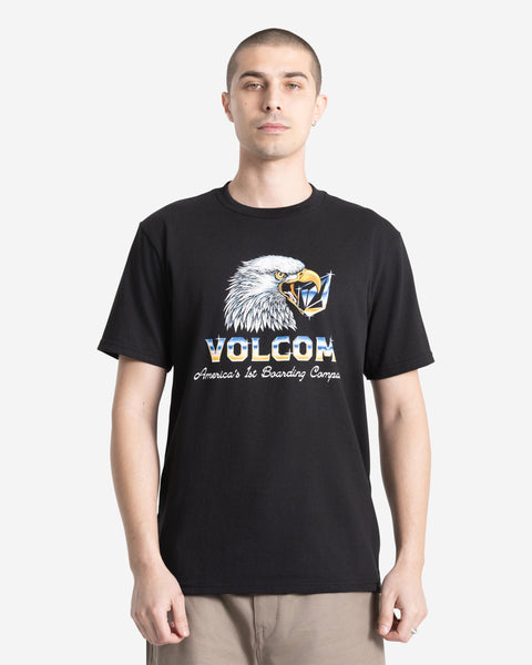 Men's American Steel Short Sleeve Tee-Black-Volcom