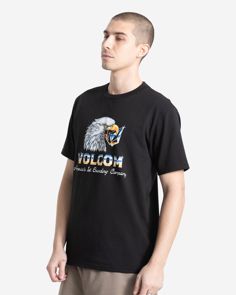 Men's American Steel Short Sleeve Tee-Black-Volcom