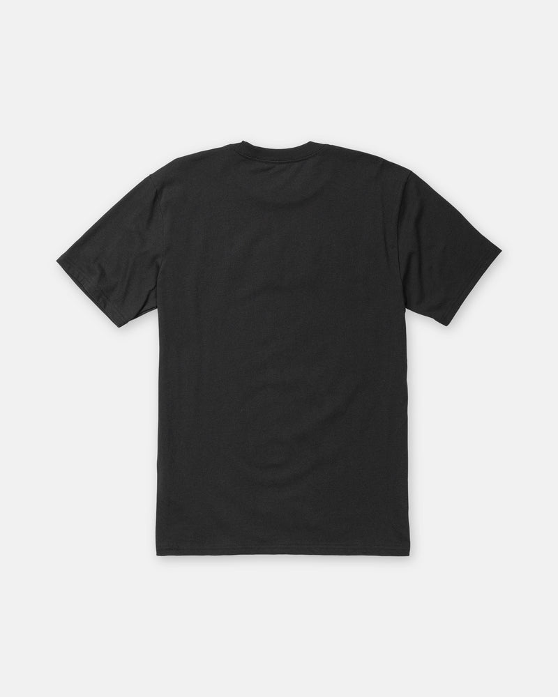 Back view of a plain black Men’s Remastered Stone Short Sleeve Tee with a classic fit and crewneck.
