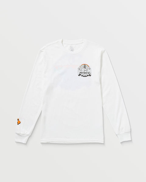 Volcom Men's Postcard Long Sleeve Tee White