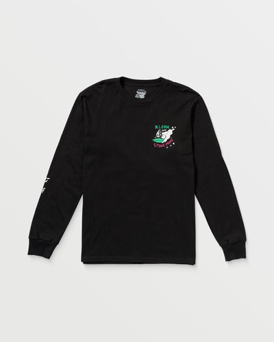 Volcom Men's Drewtoonz Long Sleeve Tee Black