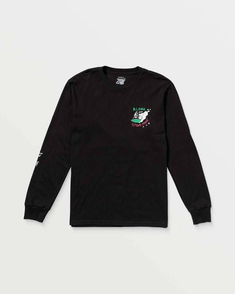 Volcom Men's Drewtoonz Long Sleeve Tee Black