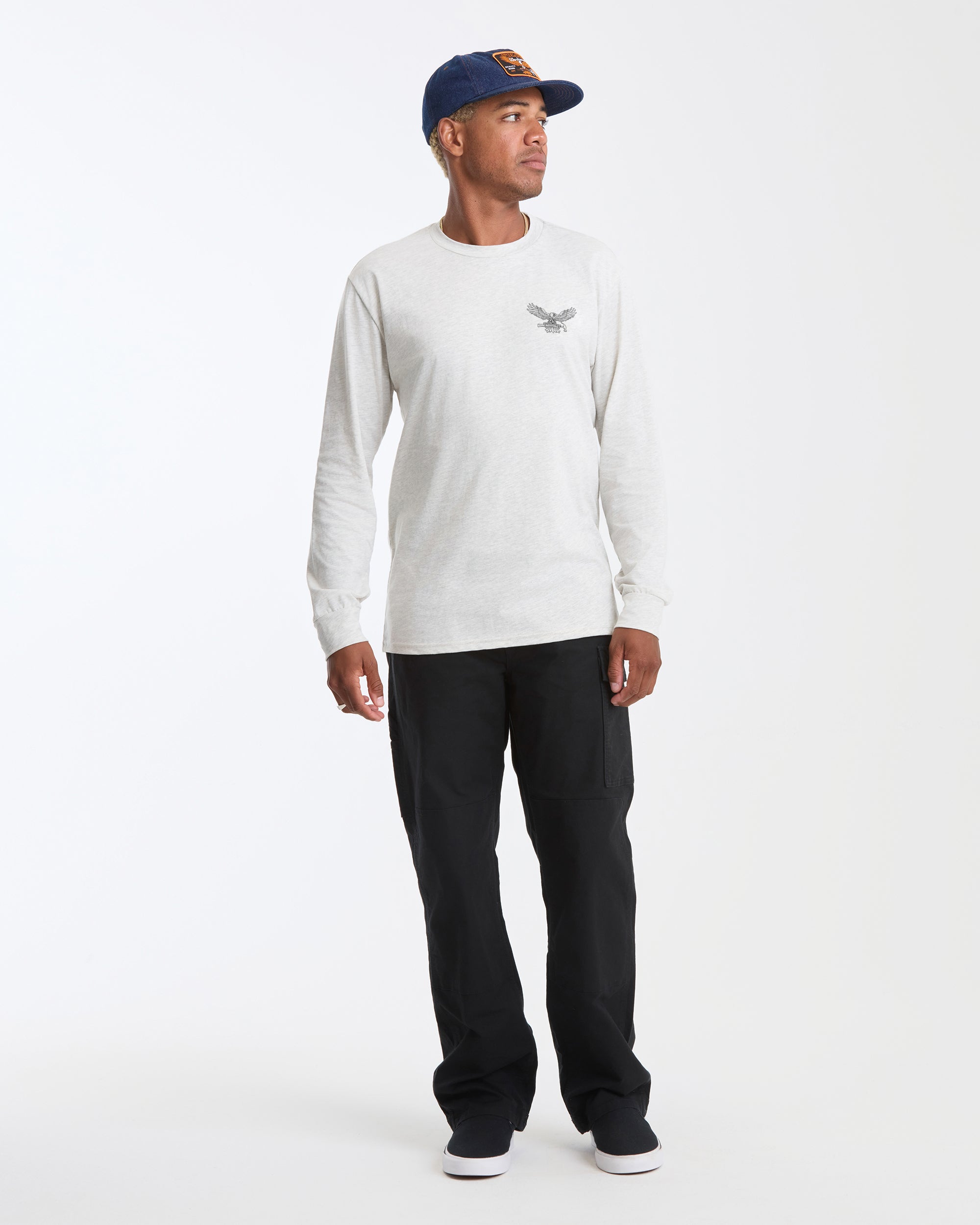 Men's Hammered Long Sleeve Tee-Stone Heather-Volcom