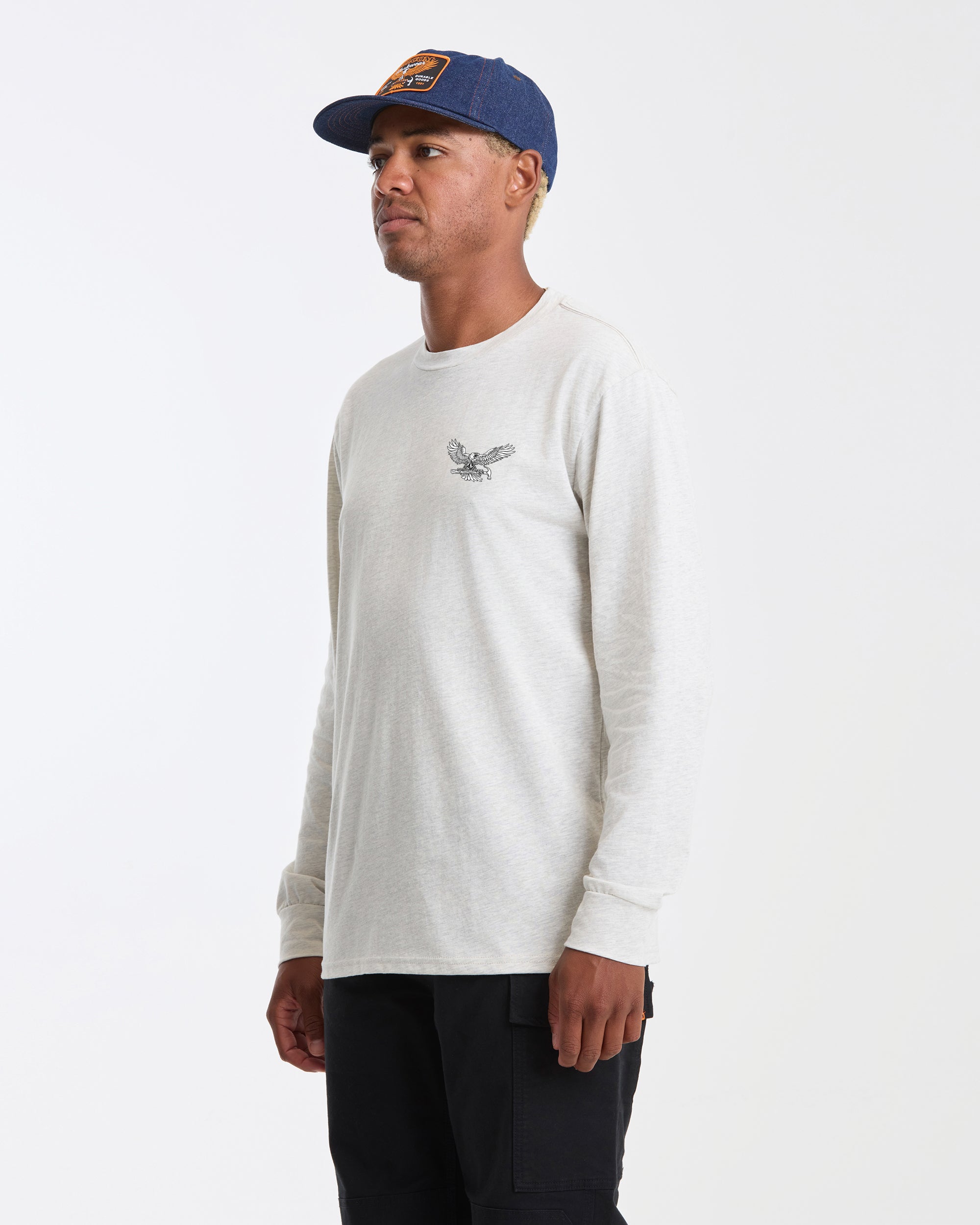 Men's Hammered Long Sleeve Tee-Stone Heather-Volcom