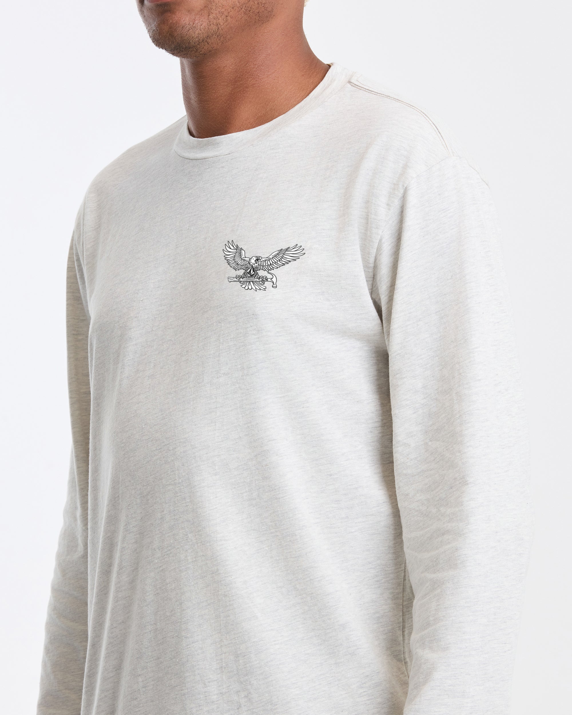 Men's Hammered Long Sleeve Tee-Stone Heather-Volcom