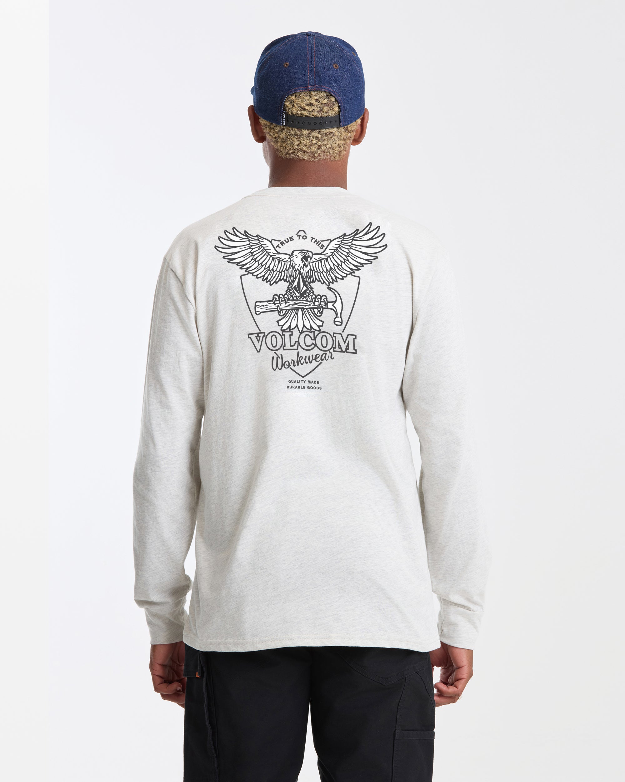 Men's Hammered Long Sleeve Tee-Stone Heather-Volcom