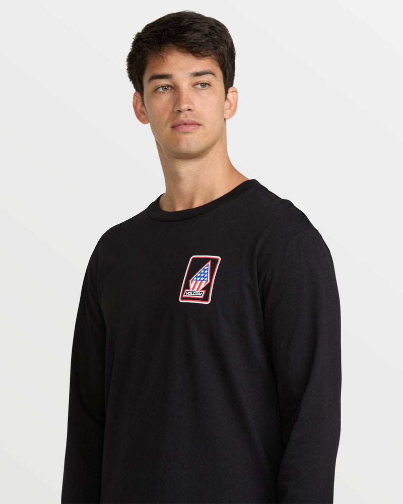 Volcom Men's 1St Boarding Co Long Sleeve Tee Black