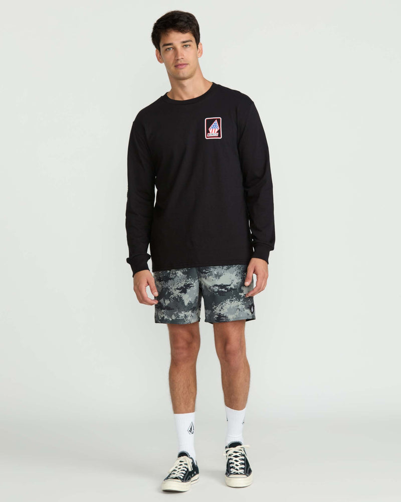 Volcom Men's 1St Boarding Co Long Sleeve Tee Black