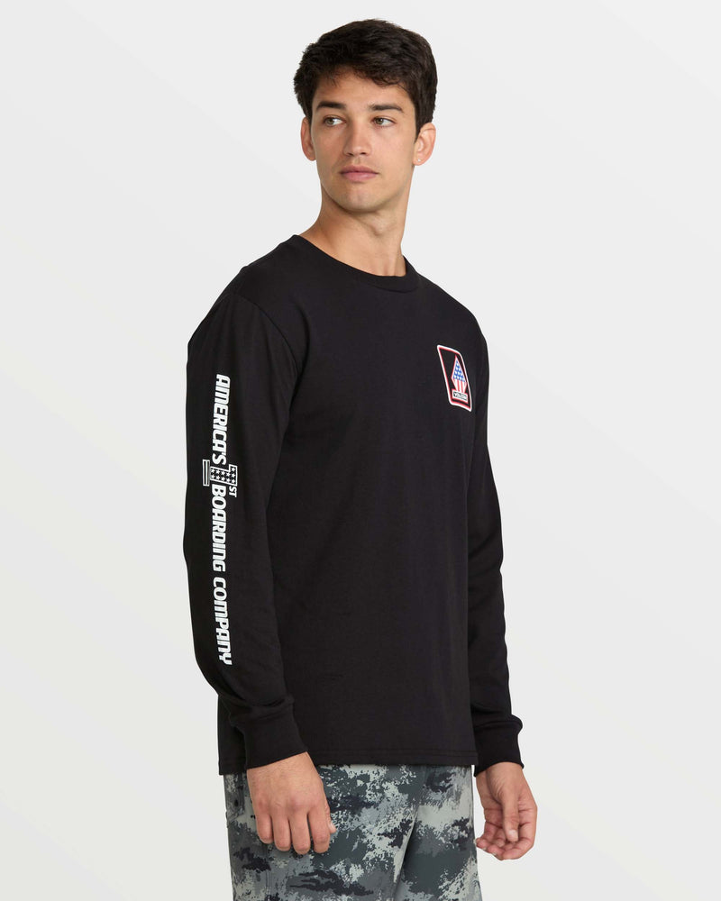 Volcom Men's 1St Boarding Co Long Sleeve Tee Black