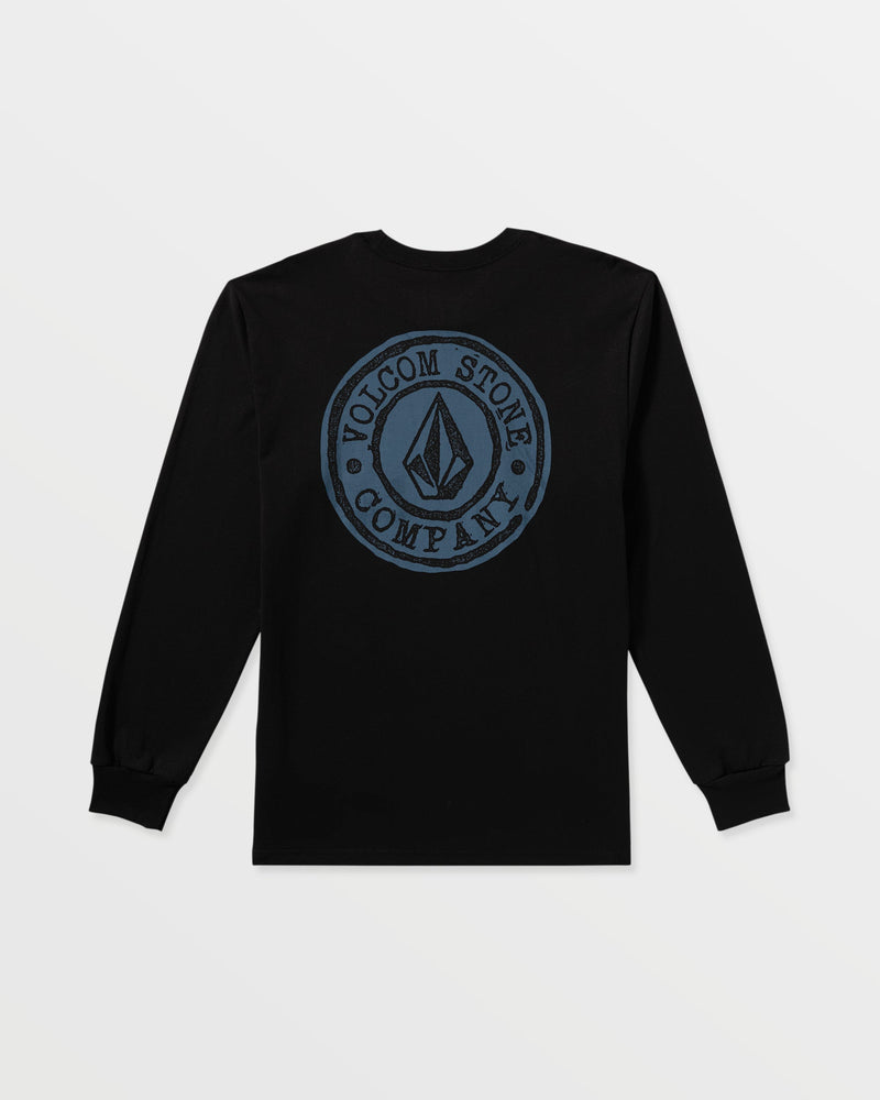 Volcom Men's Logo Stamp Long Sleeve Tee Black