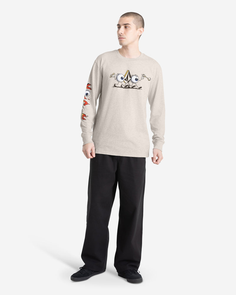 Men's Featured Artist Daniel Shepard Budz Long Sleeve Tee-Stone Heather-Volcom