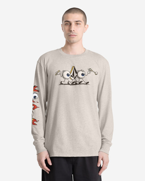 Men's Featured Artist Daniel Shepard Budz Long Sleeve Tee-Stone Heather-Volcom