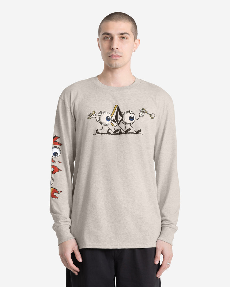 Men's Featured Artist Daniel Shepard Budz Long Sleeve Tee-Stone Heather-Volcom