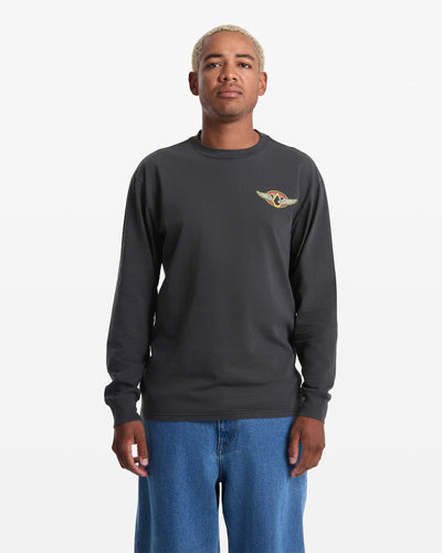 Volcom Men's Wing It Long Sleeve Tee Antique Black