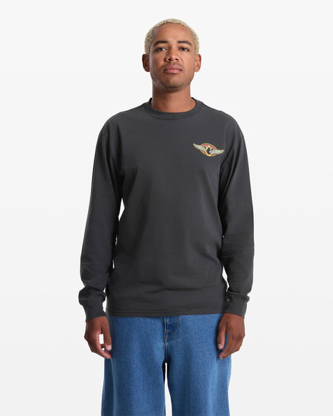 Volcom Men's Wing It Long Sleeve Tee Antique Black