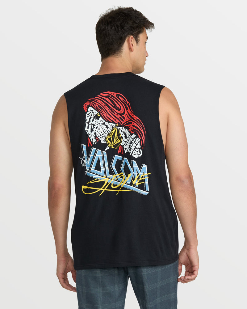 Volcom Men's Dropped This Sleeveless Tee Antique Black