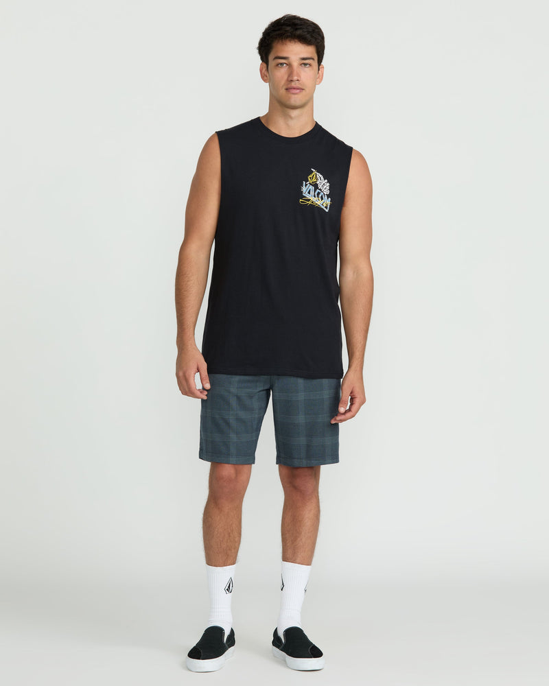 Volcom Men's Dropped This Sleeveless Tee Antique Black