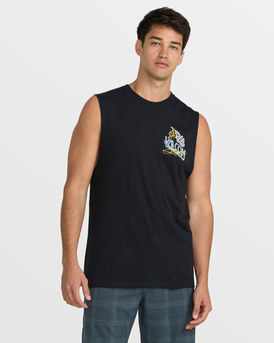 Volcom Men's Dropped This Sleeveless Tee Antique Black