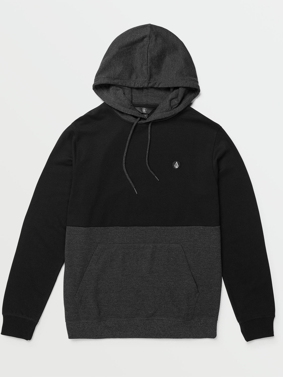 Contrast Pullover Fleece Sweatshirt - Black