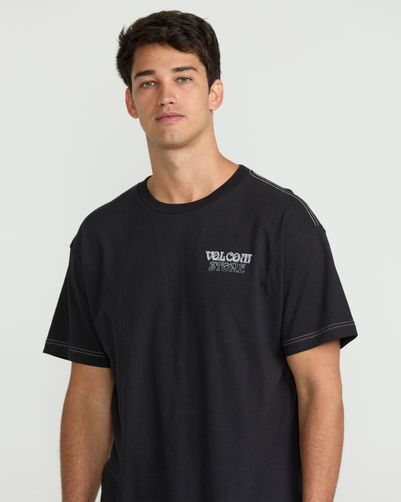 Volcom Men's Timewave Short Sleeve Tee Antique Black