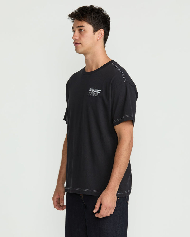 Volcom Men's Timewave Short Sleeve Tee Antique Black