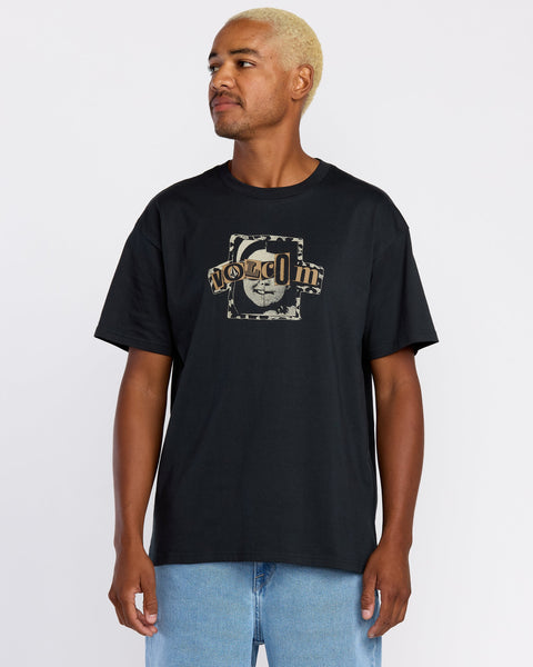 Men's Sneer Short Sleeve Tee-Antique Black-Volcom