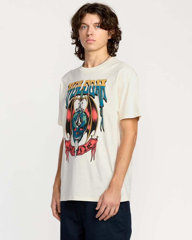 Volcom Men's World Weapon Short Sleeve Tee Off White