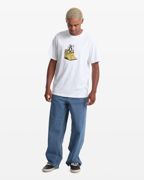 Volcom Men's Featured Artist Daniel Shepard Walleye Short Sleeve Tee White