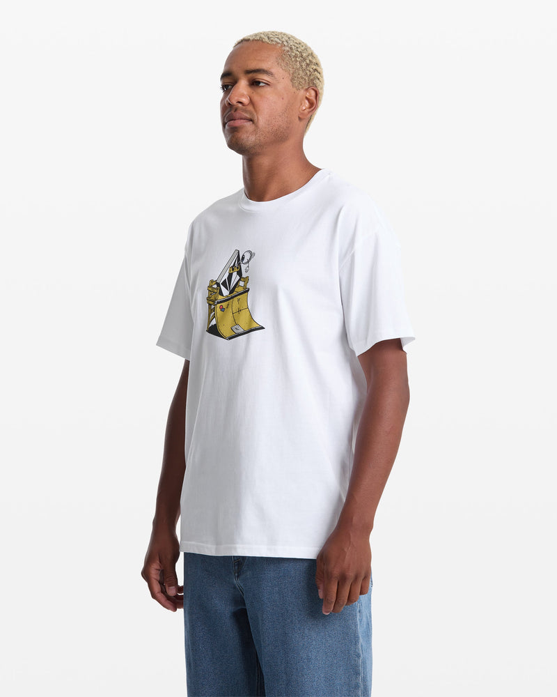 Volcom Men's Featured Artist Daniel Shepard Walleye Short Sleeve Tee White