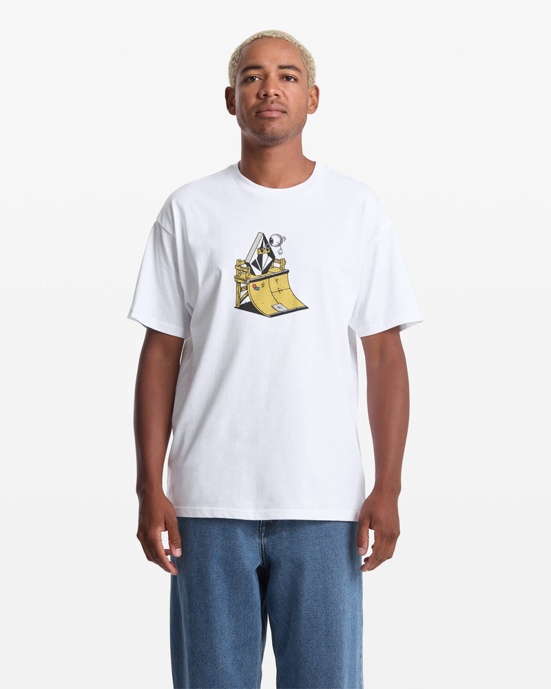 Volcom Men's Featured Artist Daniel Shepard Walleye Short Sleeve Tee White