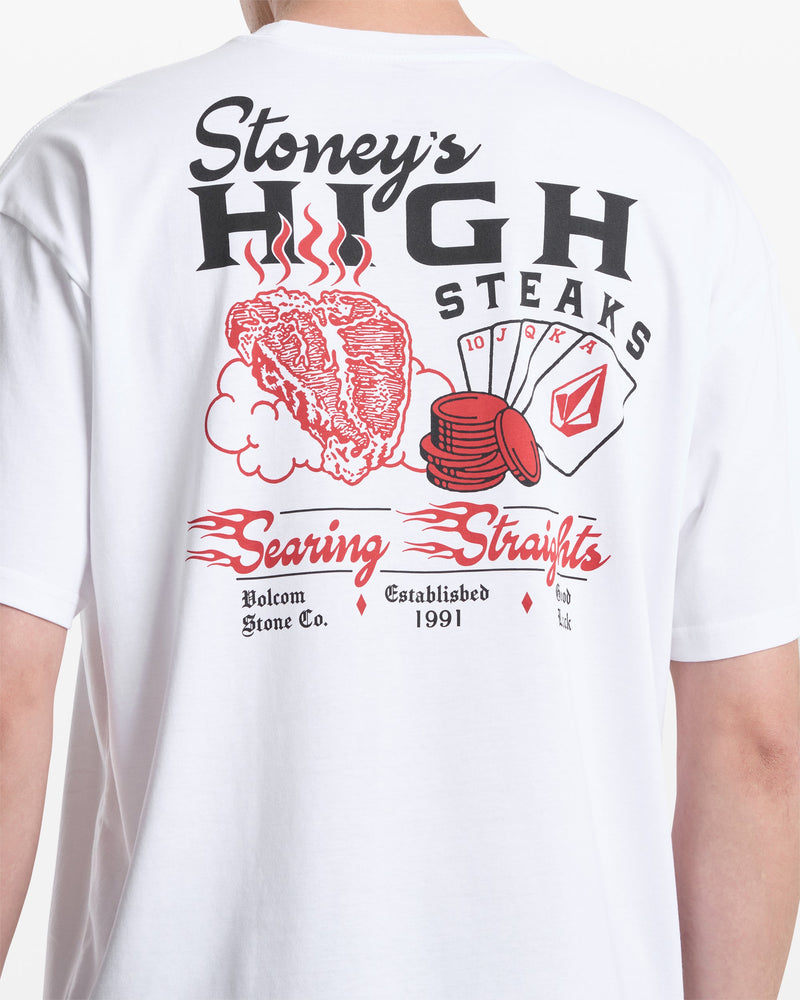Men's High Steaks Short Sleeve Tee-White-Volcom