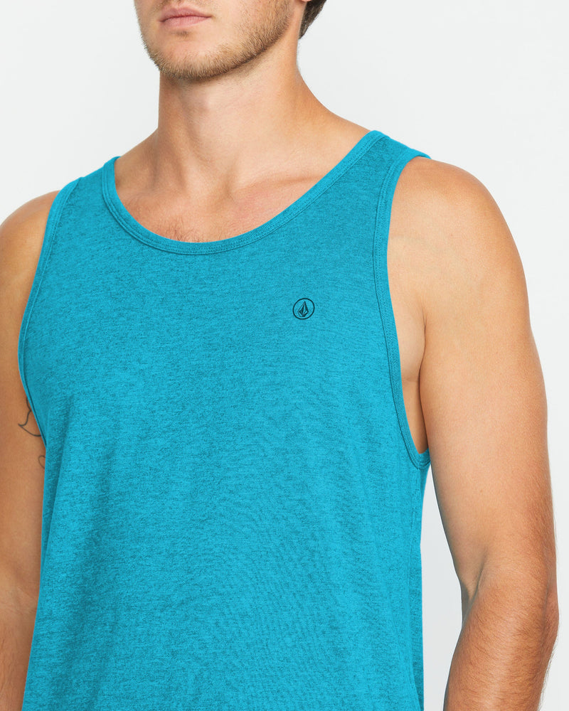Volcom Men's Solid Heather Tank Bay Blue Heather
