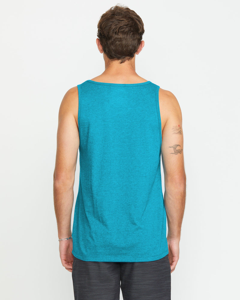 Volcom Men's Solid Heather Tank Bay Blue Heather