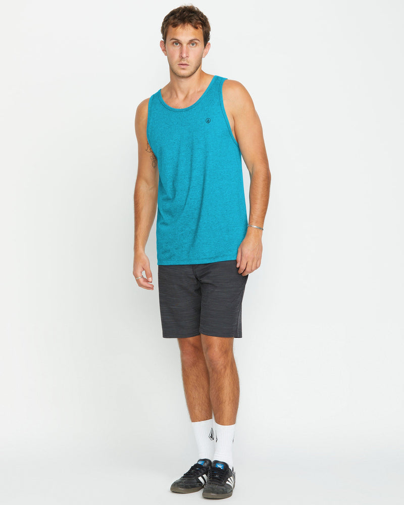 Volcom Men's Solid Heather Tank Bay Blue Heather