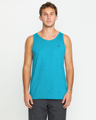 Volcom Men's Solid Heather Tank Bay Blue Heather