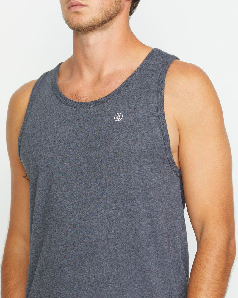Volcom Men's Solid Heather Tank Dark Black Heather