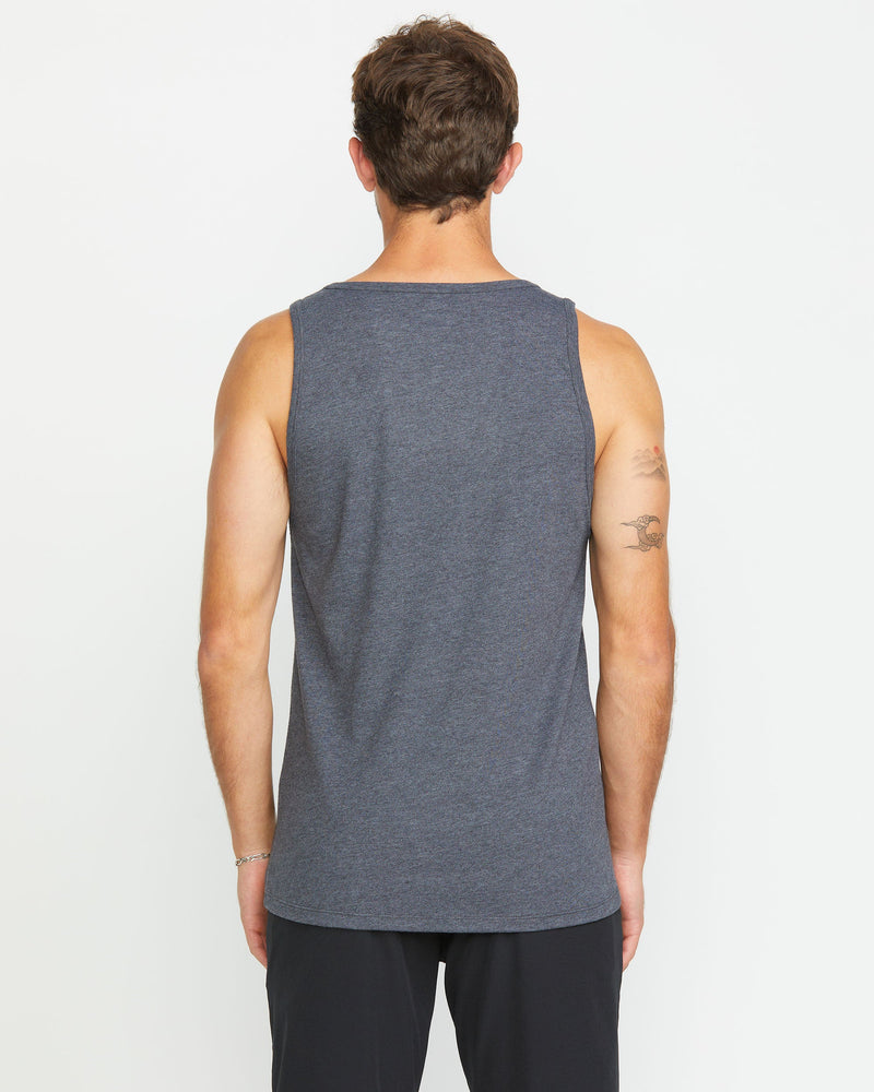 Volcom Men's Solid Heather Tank Dark Black Heather