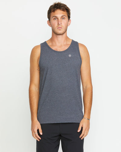 Volcom Men's Solid Heather Tank Dark Black Heather